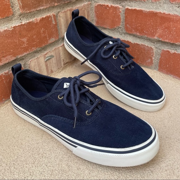 Sperry Women’s Crest CVO Corduroy Navy Sneakers Sz 11 - Picture 1 of 9